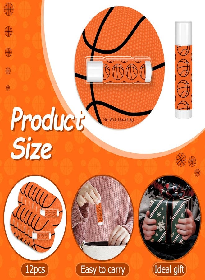 AKAIXI 12 Pack Basketball Lip Balm for Basketball Theme Party Bulk Gifts,Beeswax Moisturizing Lip Balm,Vanilla Flavor Plumping Chapstick for Soccer Team Girls kids Men Women Sports Lovers - Image 2